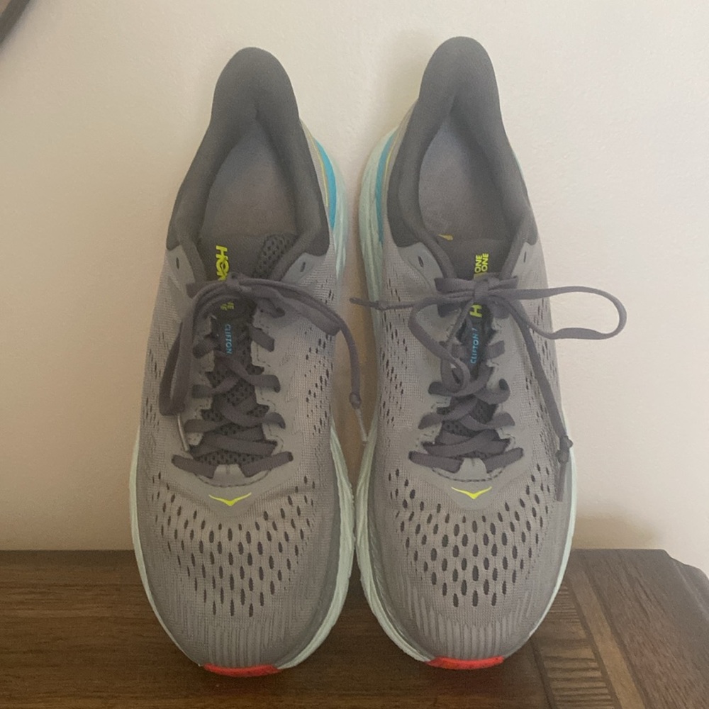Hoka One One Mens Clifton 7 Gray Running Shoes EUC Size 9.5 - Picture 3 of 10